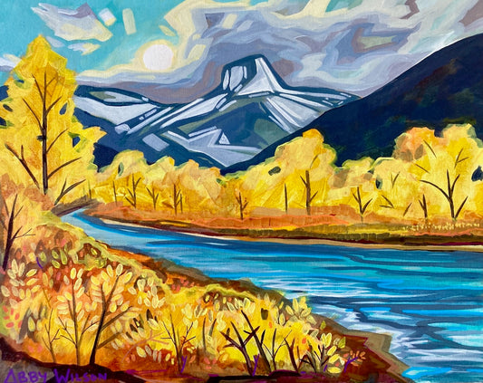 Frog Peak in Fall - Original Painting (Framed)