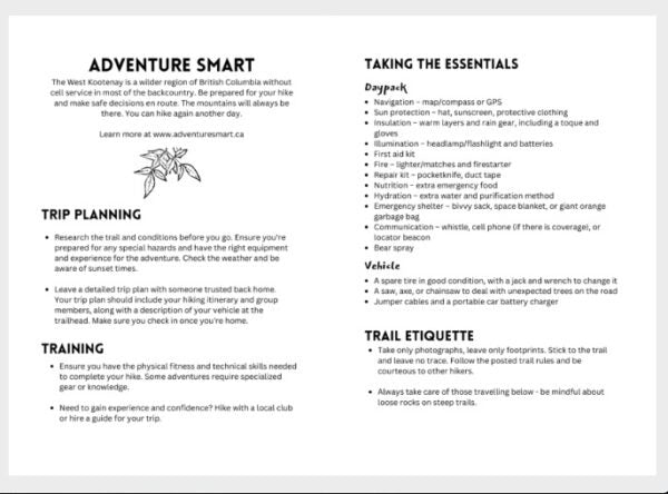 West Kootenay Hiking – Adventure Log