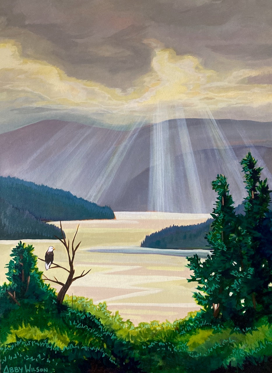 Kootenay Riverscape - Original Painting (Framed)