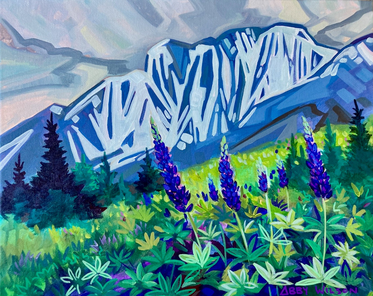Lupine Spring Show - Original Painting (Framed)