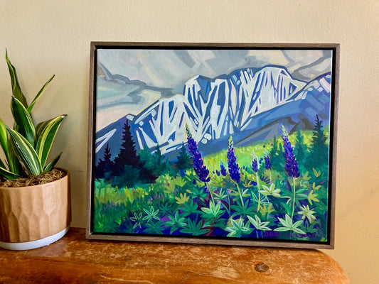 Lupine Spring Show - Original Painting (Framed)