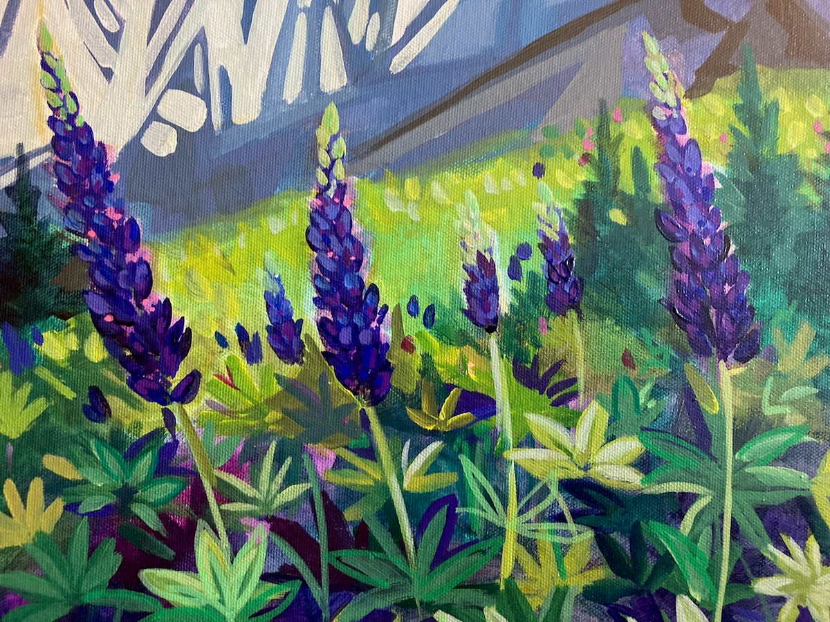 Lupine Spring Show - Original Painting (Framed)